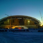 13 Установка поликорбанатной кровли на стадионе Рубин. (Казань)